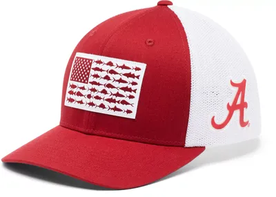 Columbia Men's Alabama Crimson Tide PFG Flag Mesh Fitted Hat