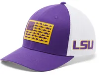 Columbia Men's LSU Tigers Purple PFG Flag Mesh Fitted Hat