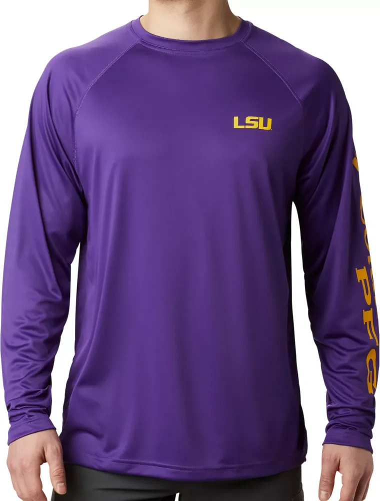 Columbia Men's LSU Tigers Purple Terminal Tackle Long Sleeve T-Shirt