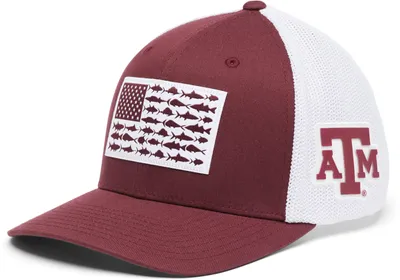 Columbia Men's Texas A&M Aggies Maroon PFG Flag Mesh Fitted Hat