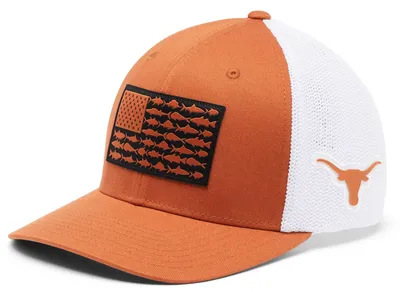 Columbia Men's Texas Longhorns Burnt Orange PFG Flag Mesh Fitted Hat