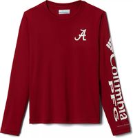 Columbia Men's Alabama Crimson Tide Crimson Terminal Tackle Long Sleeve T-Shirt, Medium, Red