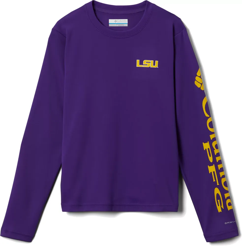 Columbia Youth LSU Tigers Purple Terminal Tackle Long Sleeve T-Shirt