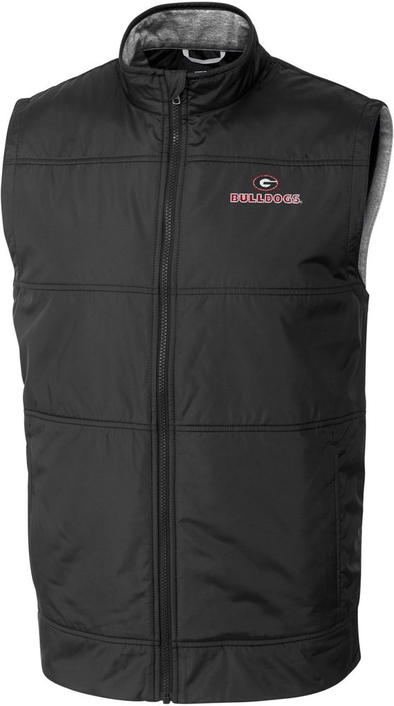 Cutter & Buck Men's Georgia Bulldogs Stealth Full-Zip Black Vest