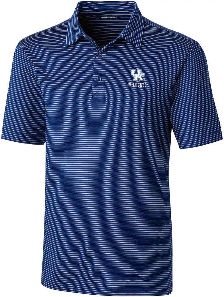 Cutter & Buck Men's Kentucky Wildcats Blue Forge Pencil Stripe Polo