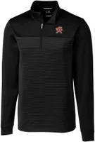 Cutter & Buck Men's Maryland Terrapins Traverse Stripe Black Half-Zip Pullover Shirt