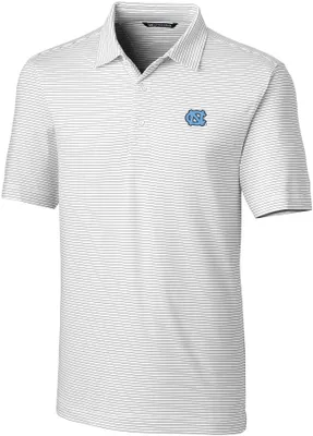 Cutter & Buck Men's North Carolina Tar Heels Forge Pencil Stripe White Polo