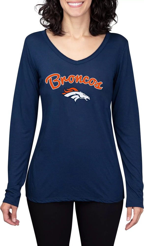 Concepts Sport Women's Denver Broncos Marathon Navy Long Sleeve T-Shirt