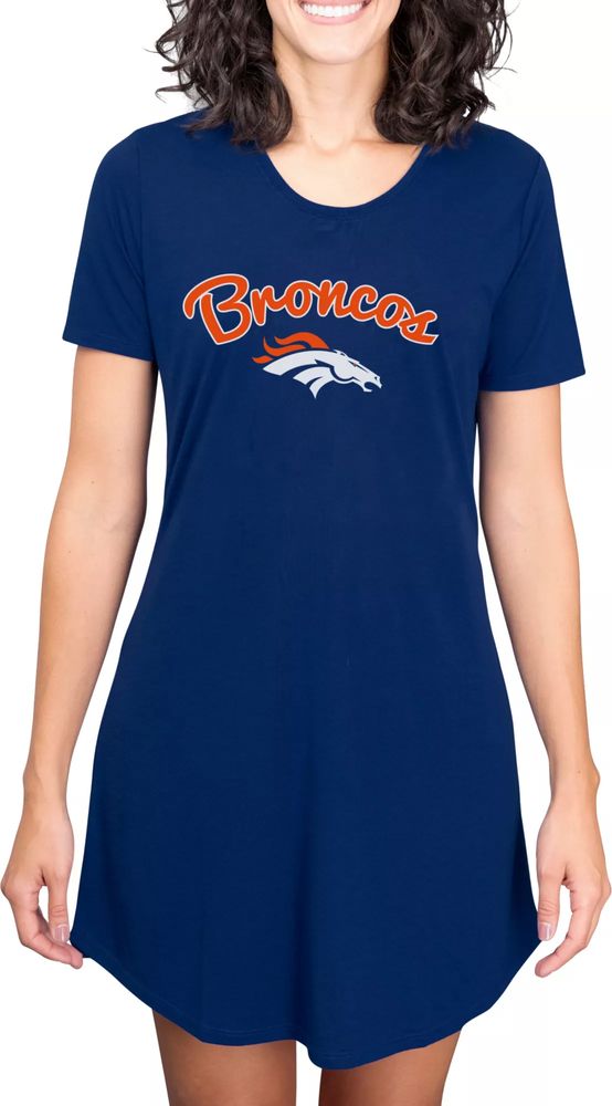 Denver Broncos Concepts Sport Women's Marathon Knit Nightshirt - Navy