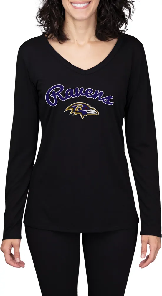 Concepts Sport Women's Baltimore Ravens Marathon Black Long Sleeve T-Shirt