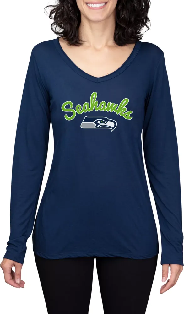 Concepts Sport Women's Seattle Seahawks Marathon Navy Long Sleeve T-Shirt