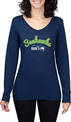 Concepts Sport Women's Seattle Seahawks Marathon Navy Long Sleeve T-Shirt