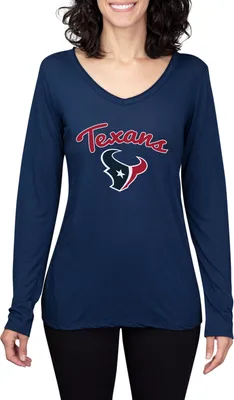 Concepts Sport Women's Houston Texans Marathon Navy Long Sleeve T-Shirt