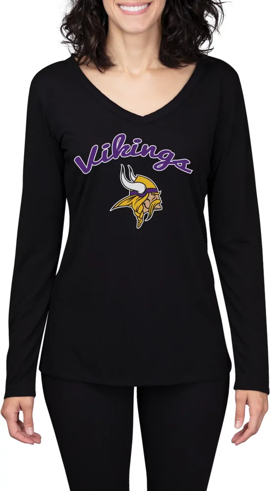 Concepts Sport Women's Minnesota Vikings Marathon Black Long Sleeve T-Shirt