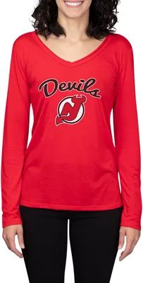 Concepts Sport Women's New Jersey Devils Marathon  Knit Long Sleeve T-Shirt