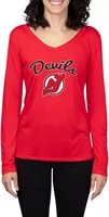 Concepts Sport Women's New Jersey Devils Marathon  Knit Long Sleeve T-Shirt