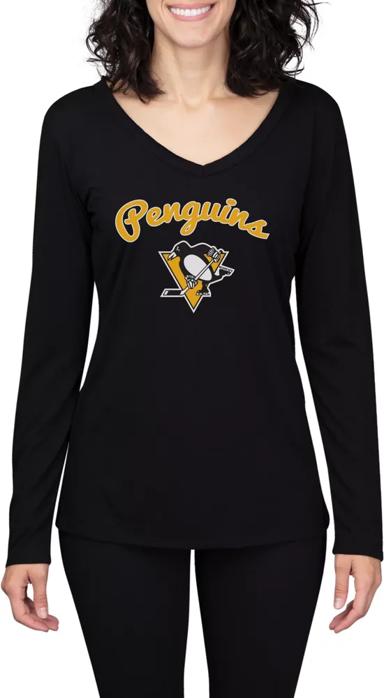 Concepts Sport Women's Pittsburgh Penguins Marathon  Knit Long Sleeve T-Shirt