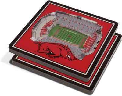You the Fan Arkansas Razorbacks 3D Stadium Views Coaster Set
