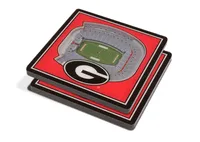 You the Fan Georgia Bulldogs 3D Stadium Views Coaster Set