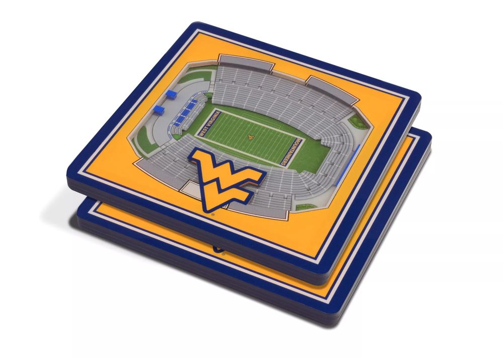 You the Fan West Virginia Mountaineers 3D Stadium Views Coaster Set