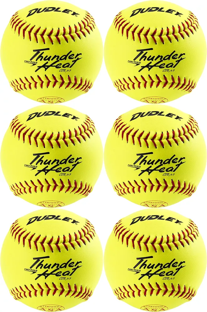 Dudley 11” USA Thunder Heat Fastpitch Softballs - 6 Pack