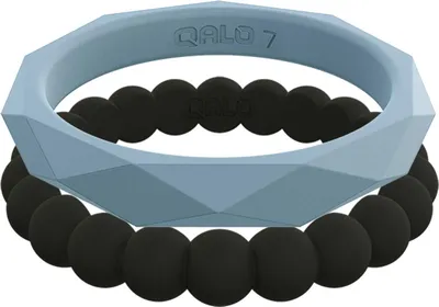 QALO Women's Silicone Stackable Ring Set