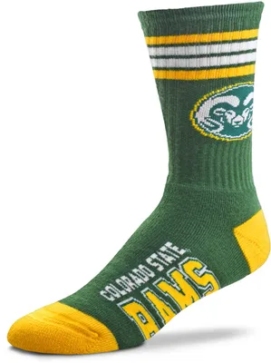 For Bare Feet Colorado State Rams 4-Stripe Deuce Crew Socks
