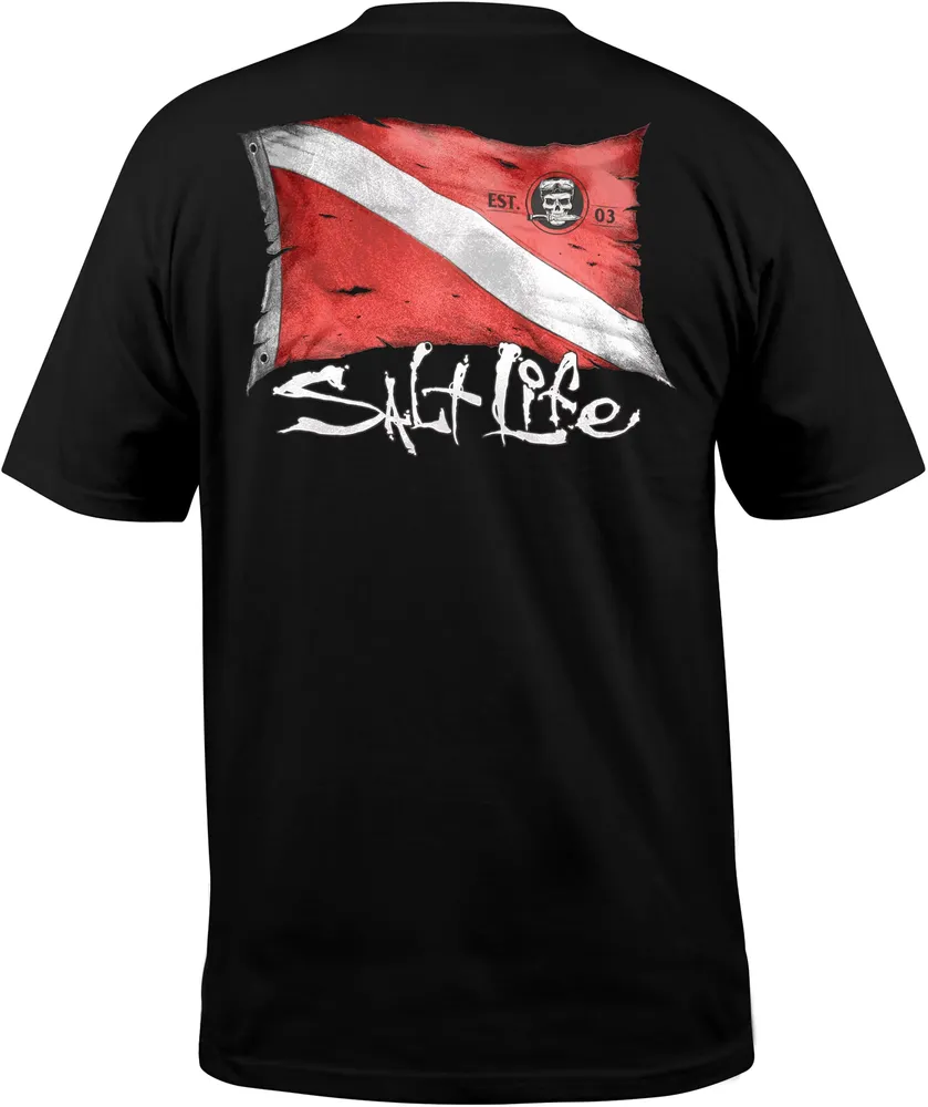 Salt Life Men's Weathered Dive Flag Pocket T-Shirt