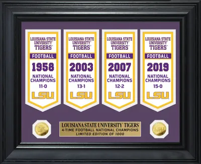 Highland Mint 2019 National Champions LSU Tigers Gold Coin Deluxe Banner Collection