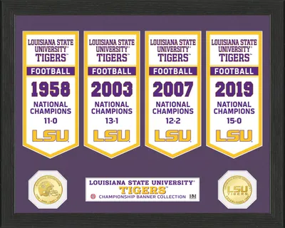 Highland Mint 2019 National Champions LSU Tigers Bronze Coin Deluxe Banner Collection