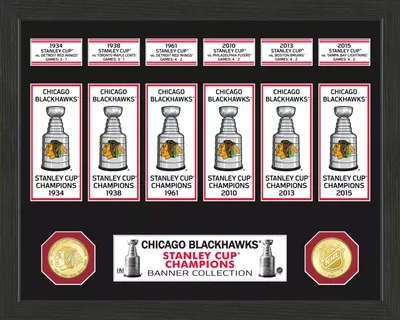 Highland Mint Chicago Blackhawks Stanley Cup Banner Collection Photo Mint