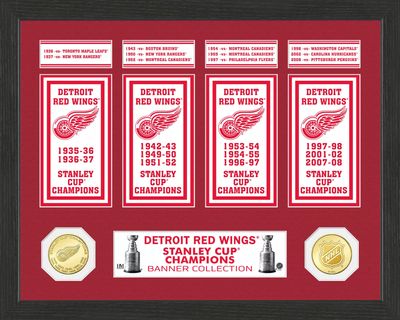 Highland Mint Detroit Red Wings Stanley Cup Banner Collection Photo Mint