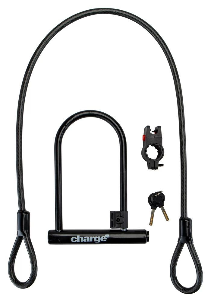 Charge High Strength Steel Bike U-Lock with Cable