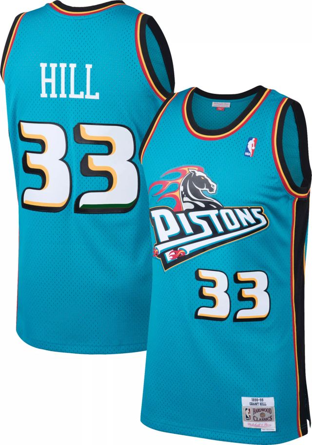 Men 33 Grant Hill Jersey White Detroit Pistons Jersey Swingman