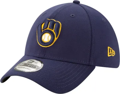 New Era Men's Milwaukee Brewers Navy 39Thirty Stretch Fit Hat