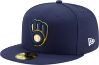 New Era Men's Milwaukee Brewers Navy 59Fifty Authentic Hat