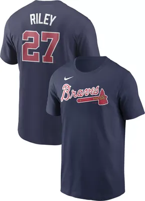 Nike Men's Atlanta Braves Austin Riley #27 Navy T-Shirt