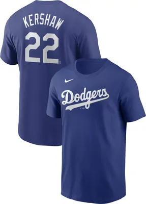 Nike Men's Los Angeles Dodgers Clayton Kershaw #22 Blue T-Shirt