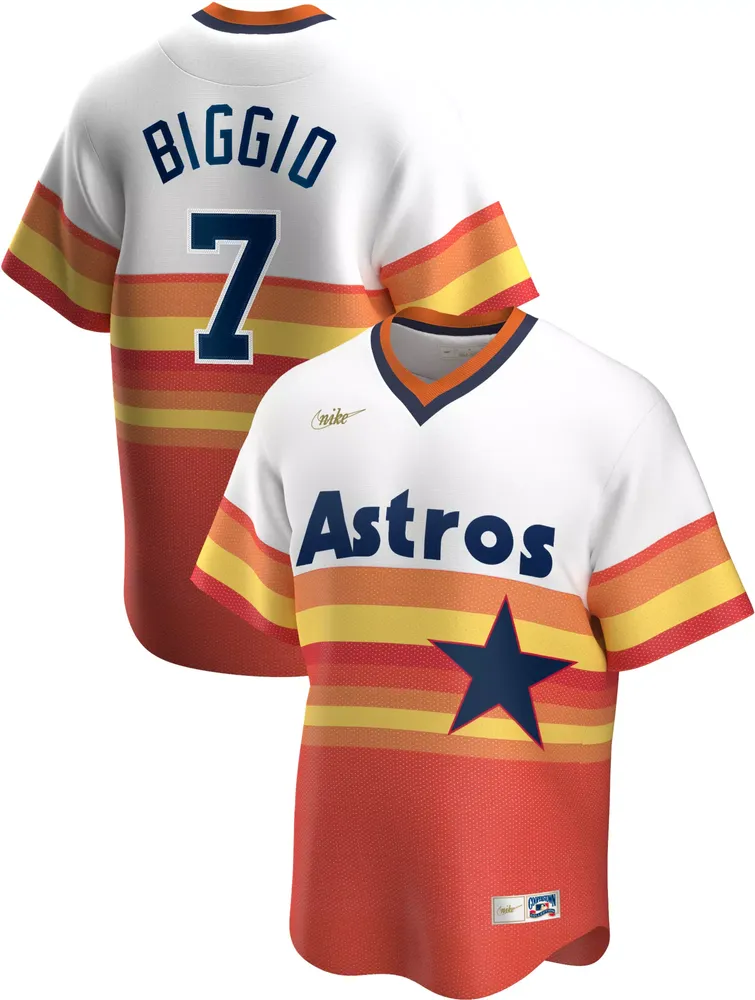 Nike Men's Houston Astros Craig Biggio #7 Navy Cooperstown V-Neck Pullover Jersey