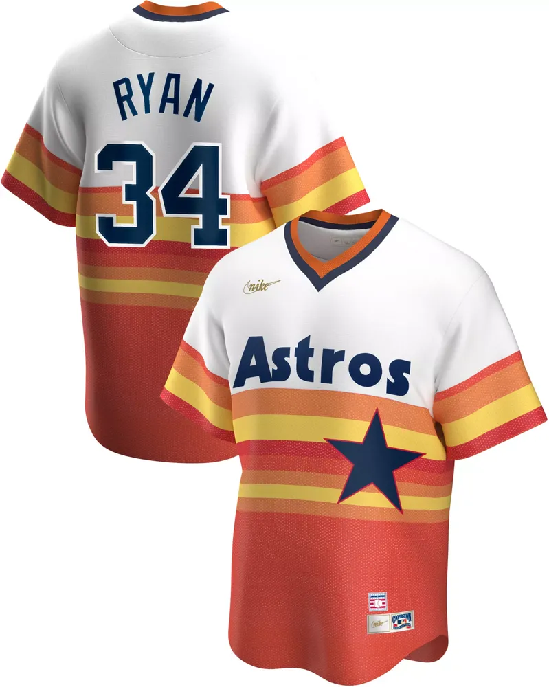 Nike Men's Houston Astros Nolan Ryan #34 Navy Cooperstown V-Neck Pullover Jersey