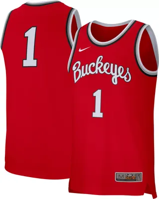 Nike Men's Ohio State Buckeyes #1 Scarlet Replica Retro Basketball Jersey