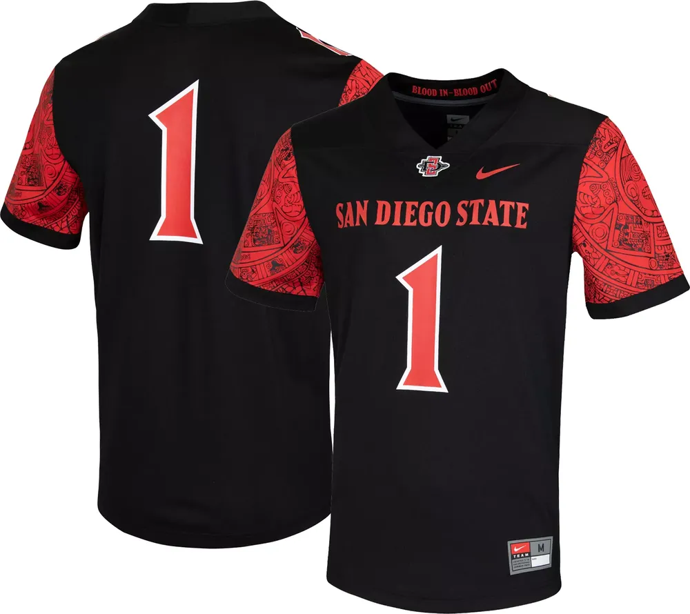 Nike Men's San Diego State Aztecs #1 Dri-FIT Game Football Black Jersey