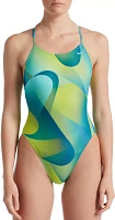 Nike Women's Hydrastrong Spectrum Lace Up Tie Back One Piece Swimsuit