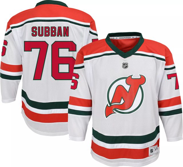 New Jersey Devils P.K. Subban Official White Adidas Authentic Youth  Alternate NHL Hockey Jersey
