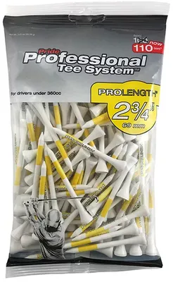 Pride PTS 2.75" Yellow on White ProLength Tees - 110 Pack