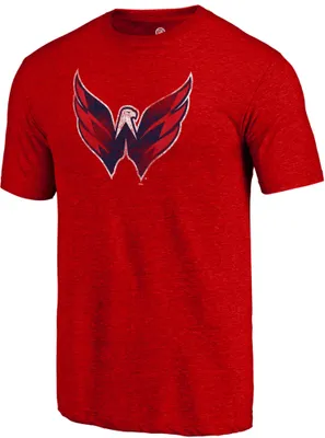 NHL Men's Washington Capitals Logo Tri-Blend Red T-Shirt