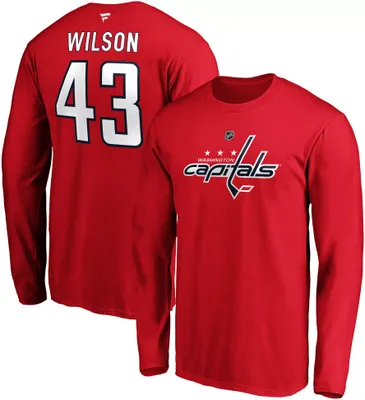 NHL Men's Washington Capitals Tom Wilson #43 Red Long Sleeve Player Shirt