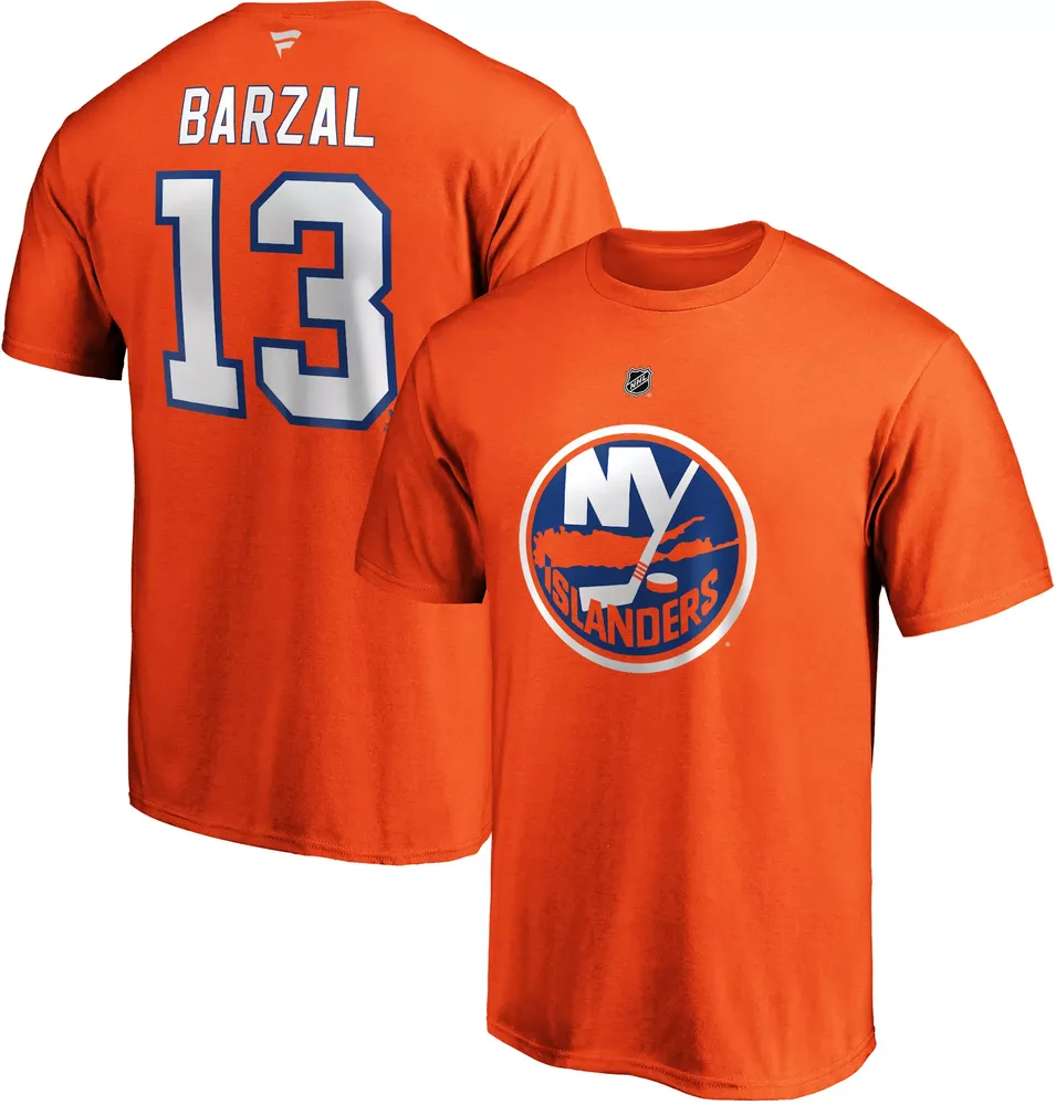 NHL Men's New York Islanders Mathew Barzal #13 Orange Player T-Shirt