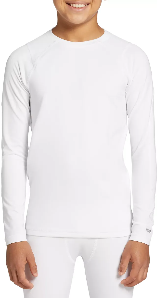 DSG Boys' Cold Weather Compression Crew Long Sleeve Shirt