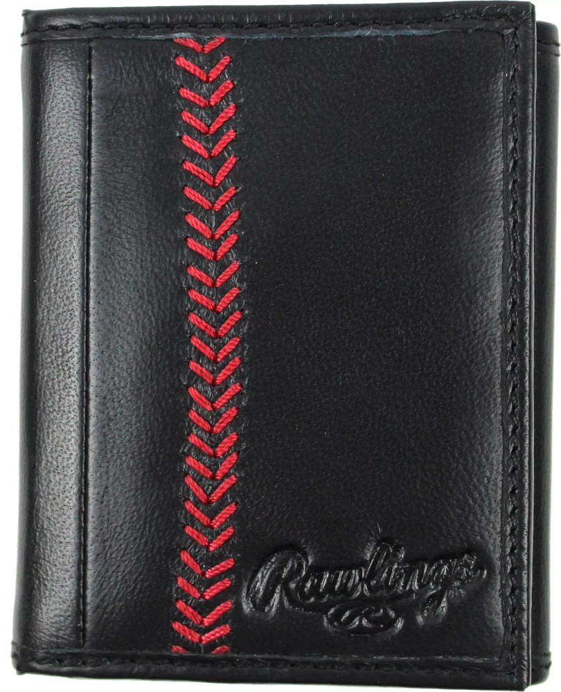 Rawlings Baseball Stitch Leather Trifold Wallet